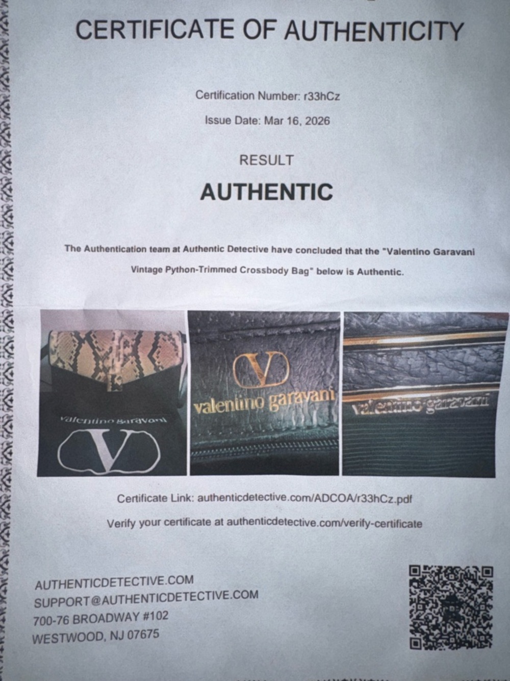 Valentino Garavani Python-Print Flap Crossbody with the COA - Picture 13 of 13